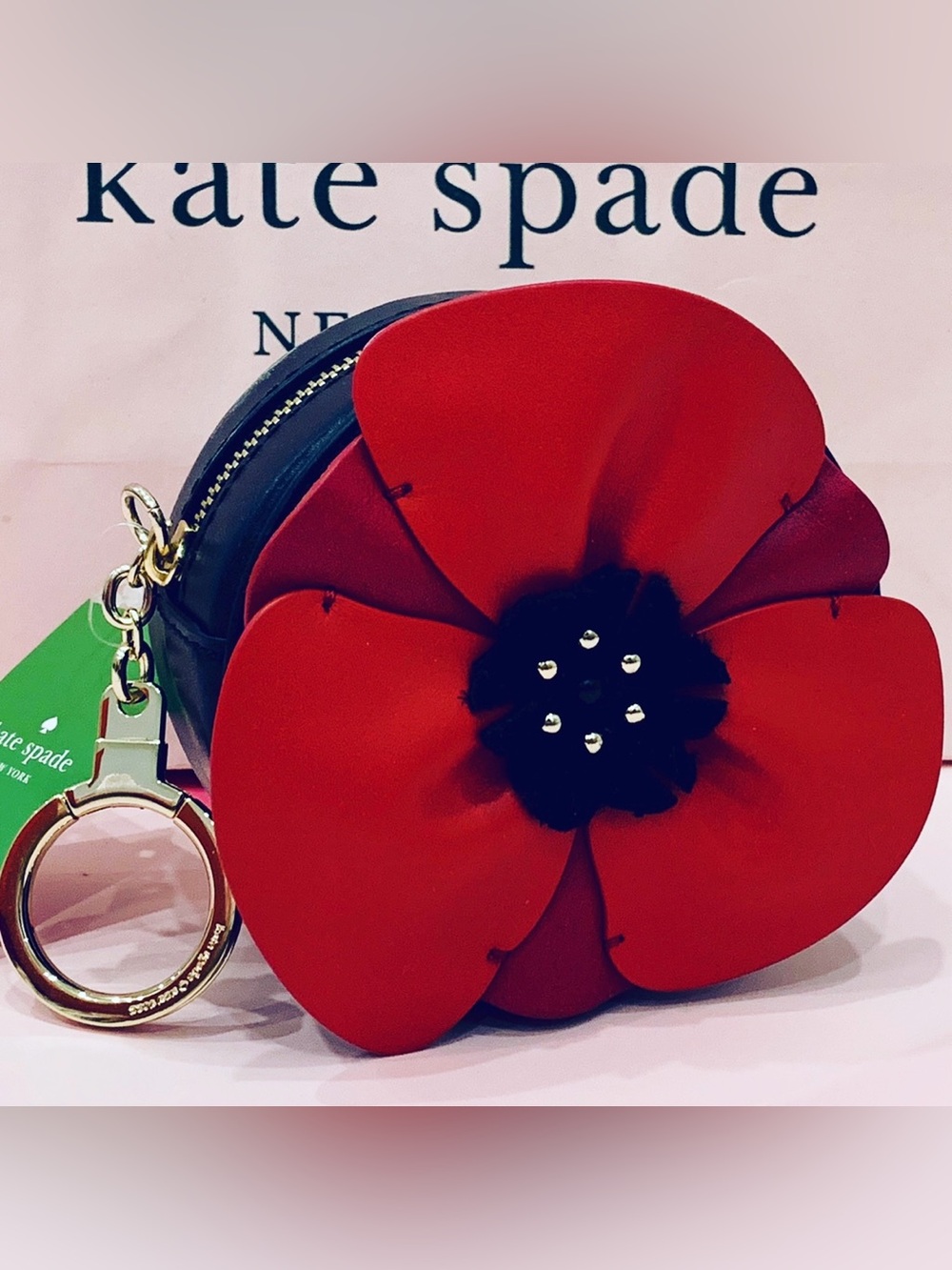 Kate Spade poppy coin purse ohh la la collection novelty mini grail moment NWT